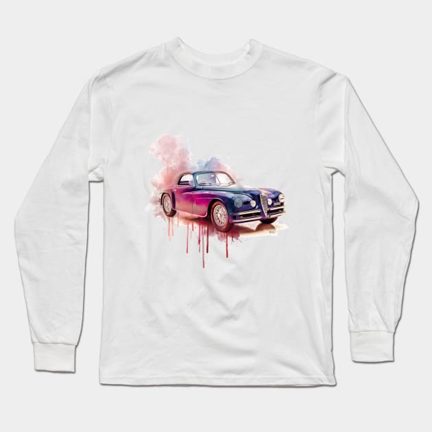 Alfa Romeo 6C color splash Long Sleeve T-Shirt by AaaahEeeekStudio